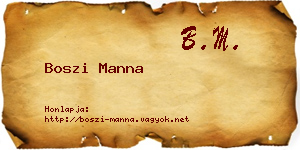 Boszi Manna névjegykártya